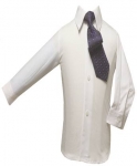 Boys Shirt w/ Tie and Hanky-(White/Purple)